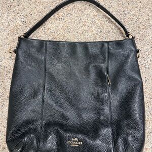 Coach Pebbled Black Leather Hobo Bag